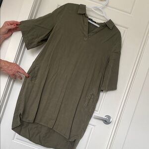 Velvet Heart Green Casual denim Shirt dress